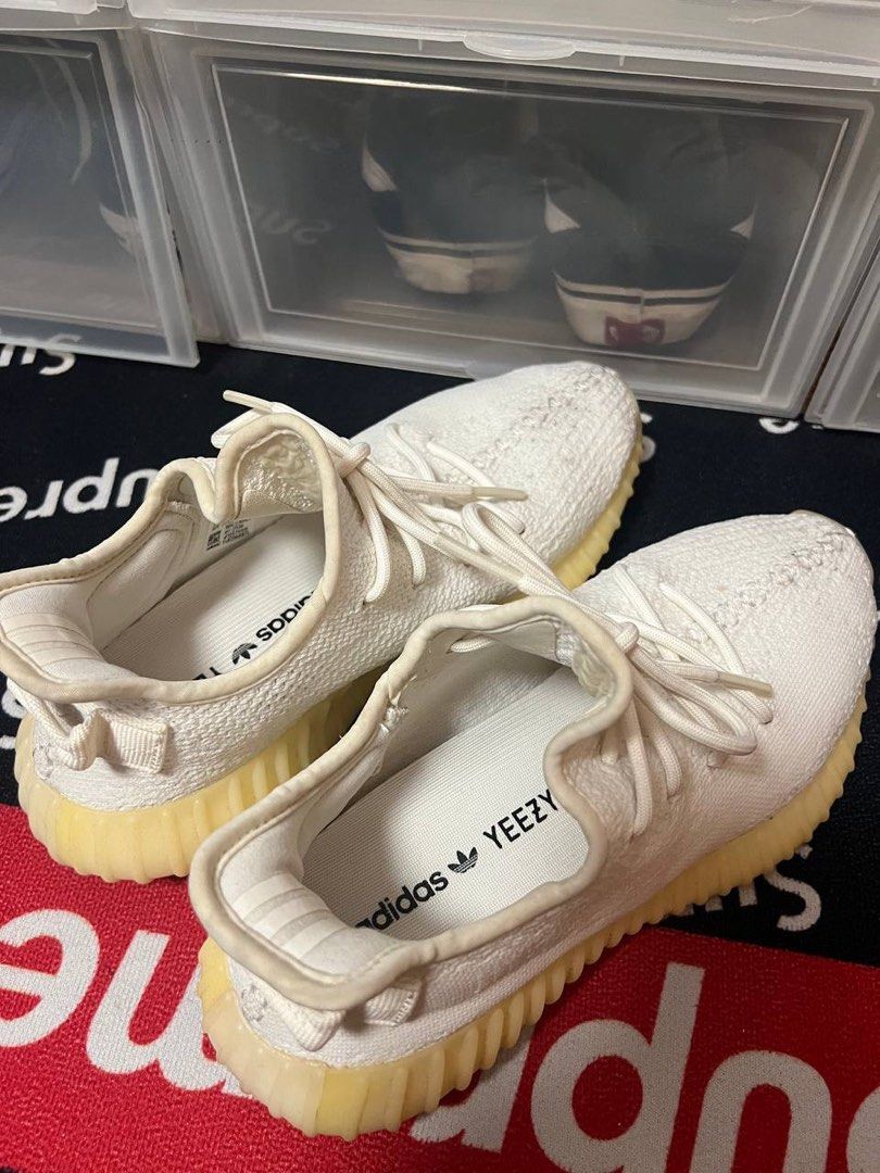 Yeezy 350 v2 cream white on feet on sale