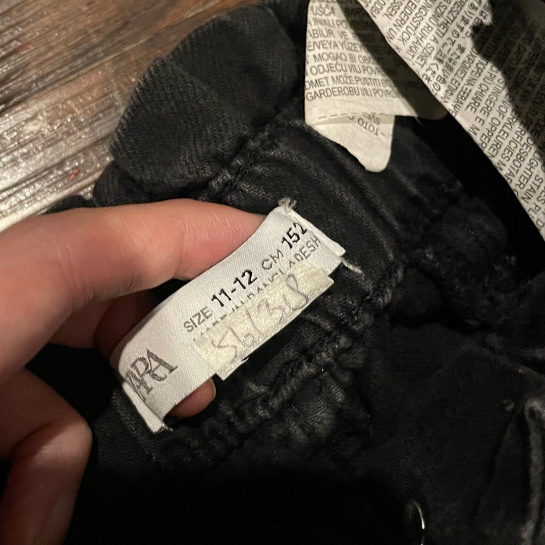 Zara Paperbag Shorts Black Denim, Fesyen Wanita, Muslim Fashion