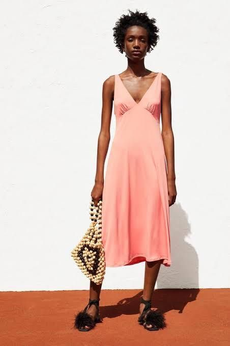 ZARA Peach Cocktail Dress Women s Fashion Dresses Sets