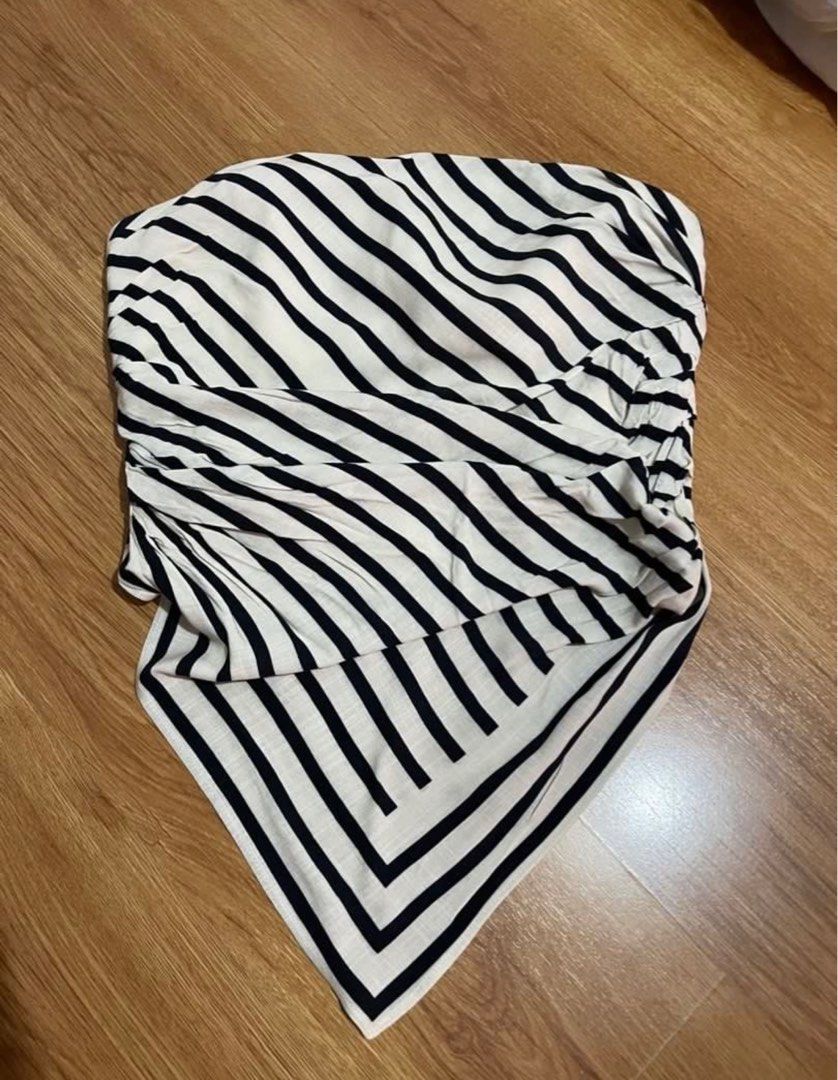 Strapless striped top - Women's fashion