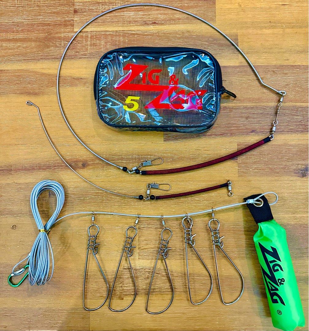 Zigzag rigs guide system fishing kukan live fish stringer kit rod builder  fishing assist jigs jigging