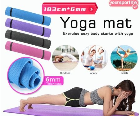 Non-slip Yoga Mat Pilates Mat NBR Exercise Mat Thick Foam Fitness