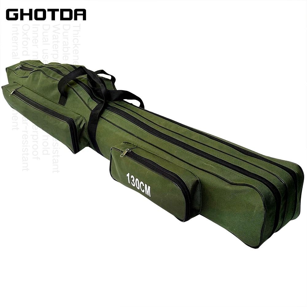 3 Layer Fishing Bag Rod Reel Case Carrier Holder Fishing Pole Storage Bags  Case