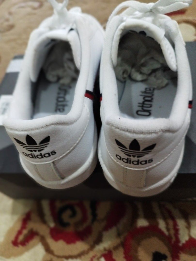 adidas gazelle silver green womens ADIDAS SUPERSTAR White Leather Fabric Branded Rubber Sole Sneakers Tra   Second Wave Couture