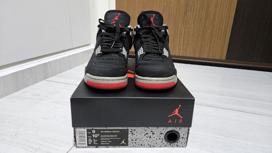 Air Jordan 4 Bred OG Men s Fashion Footwear Sneakers on Carousell