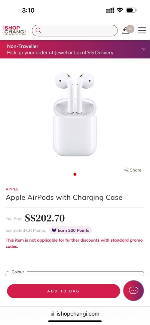 Ishopchangi airpods store