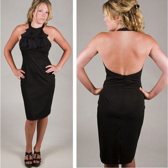 Black halo PURPLE ruffle halter midi dress Women s Fashion Dresses Sets Dresses on Carousell