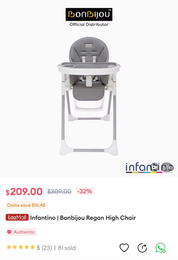 Bonbijou regan high chair review on sale
