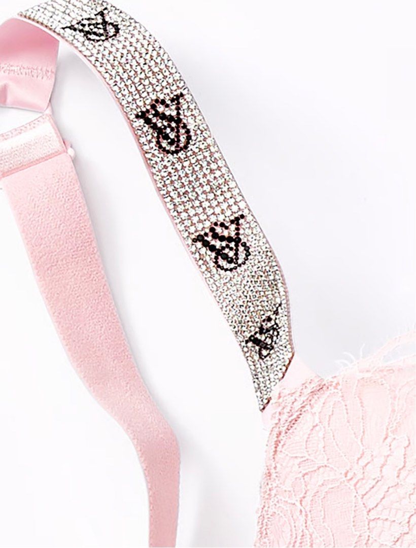 Victoria's Secret Bombshell Floral Lace Push Up Bra Shine Strap