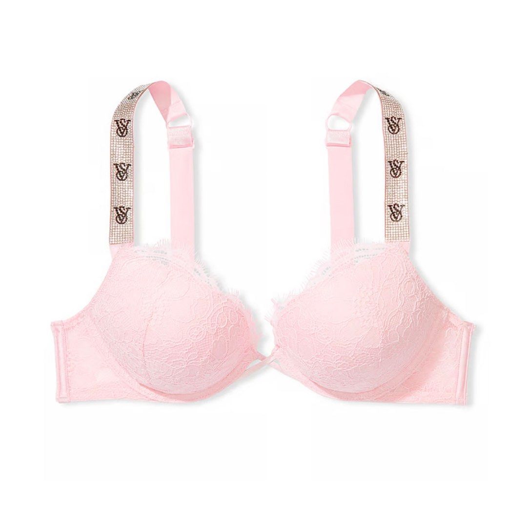 Brand New with Tags> Victoria Secret VERY SEXY Bombshell Add-2-Cups Shine  Strap Lace Push-Up Bra, Women's Fashion, New Undergarments & Loungewear on  Carousell