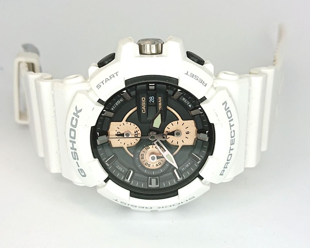 White and rose top gold g shock watch
