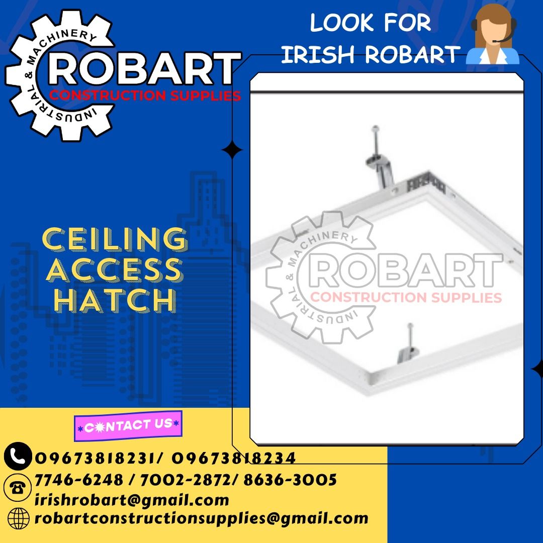CEILING ACCESS HATCH (Category: Construction Tools & Equipment) located in Manila. Submitted by irishrobart_22 (Listing ID 1288561540, Image 1). Description: CEILING ACCESS HATCH 303 x 303 mm (12" x 12") 454 x 454 mm (18" x 18") 606 x 606 mm (24" x 24") SEND US MESSAGE FOR INQUIRIES ‼️‼️ LOOK FOR IRISH ROBART VBR : 0 9 6 7 3 8 1 8 2 3 1/ 0 9 6 7 3 8 1 8 2 3 4 LANDLINE 8-6 3 6 3 0 0 5 / 7 7 4 6 -6 2 4 / 7 0 0 2-2 8 7 2 GMAIL: I R I S H R O B A R T