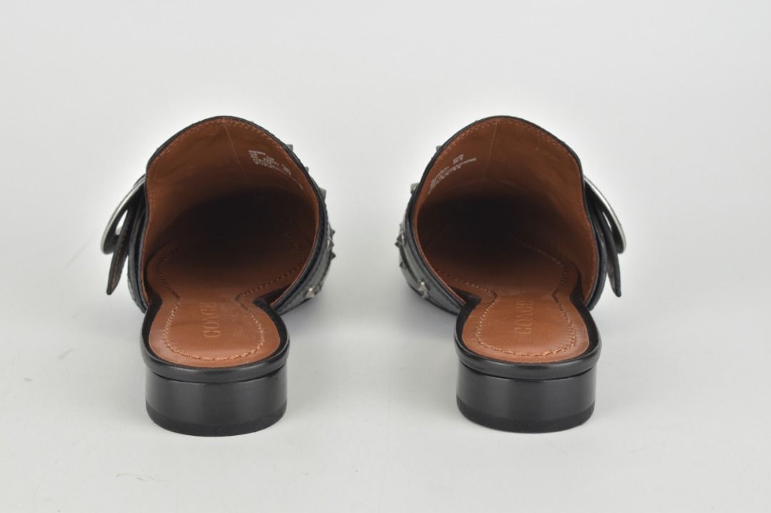 Coach Black Leather Nikka Slides Luxury Sneakers Footwear on
