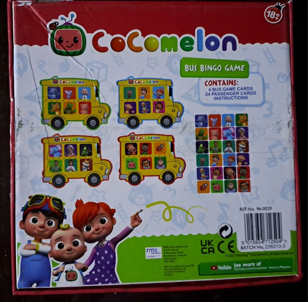 Cocomelon Bus Bingo Game (Category: Board Games & Puzzles) located in Rizal. Submitted by magss.here (Listing ID 1288561525, Image 1). Description: in excellent used condition..
