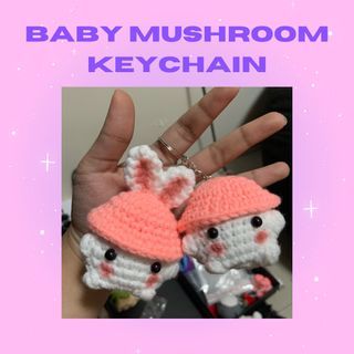 Crochet Baby Mushroom Keychain