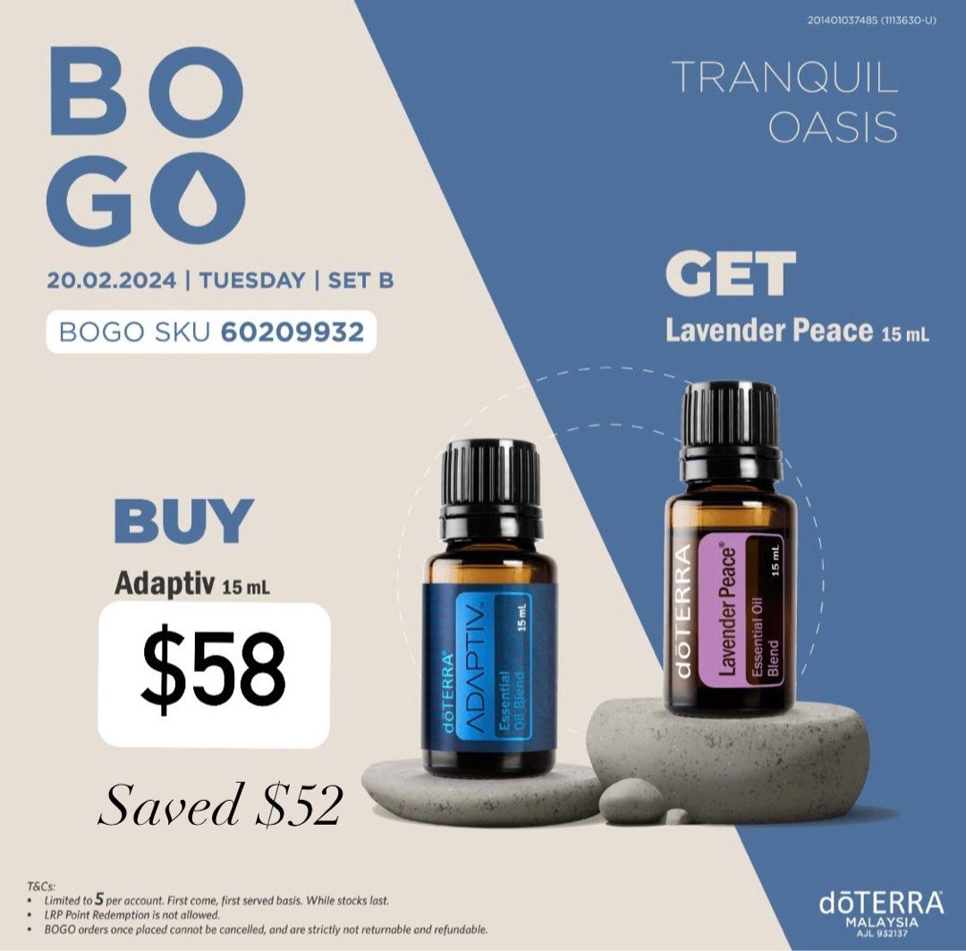 doTERRA BOGO Adaptiv and Lavender Peace 15ml