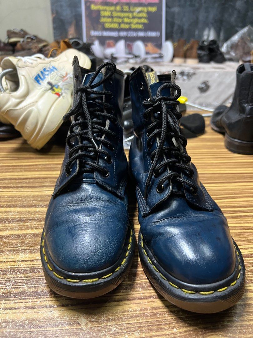 Dr Martens 1460 Yellow Stitch Blue 6.5uk MIE Men s Fashion