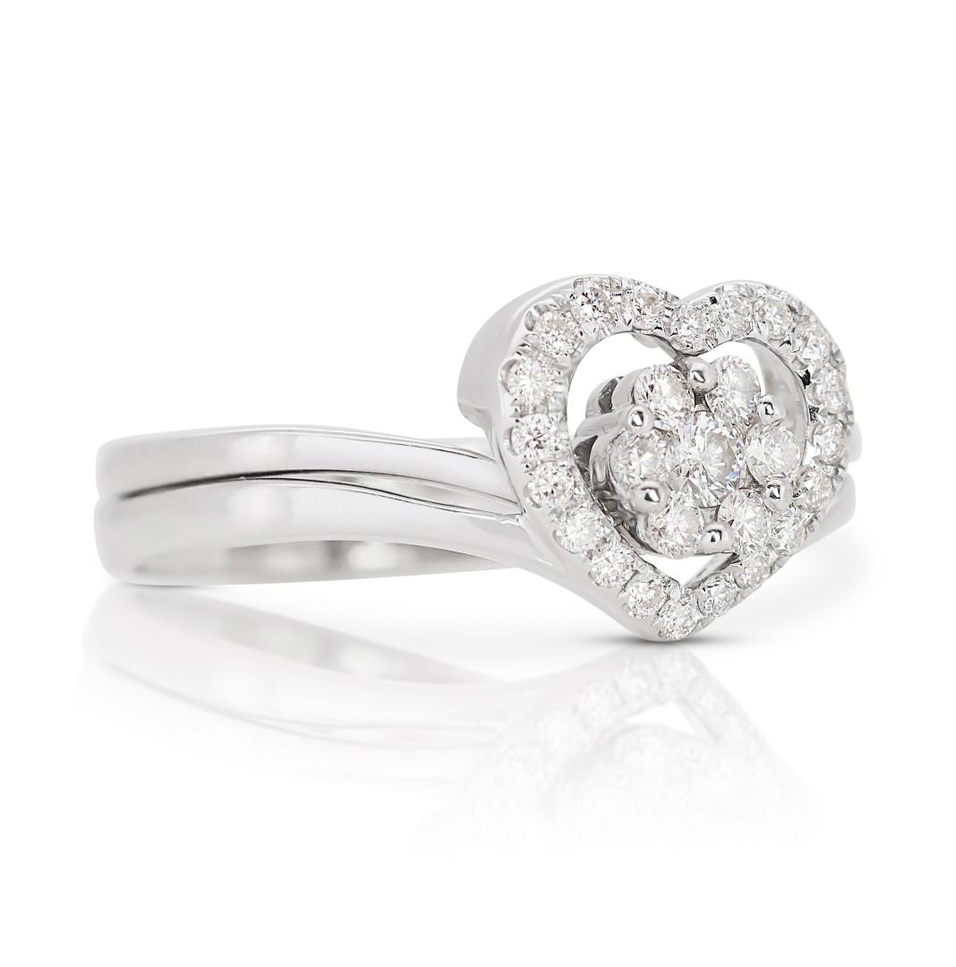 White gold shop heart engagement ring
