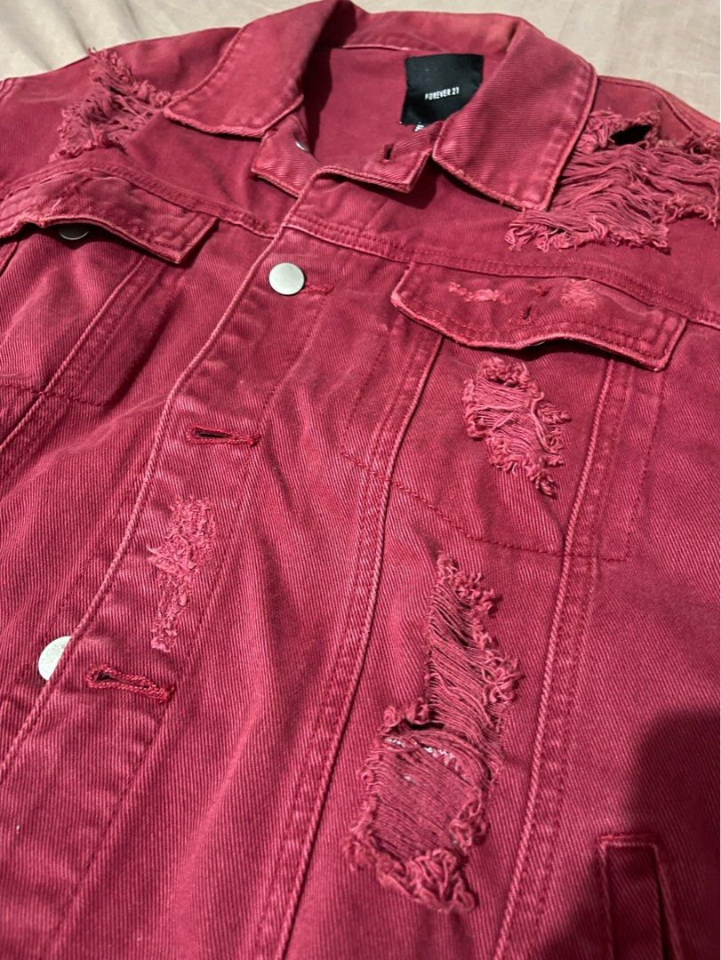 F21 Red Denim Jacket
