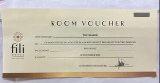 Fili Hotel Cebu Gift Certificate - Deluxe Room w Breakfast