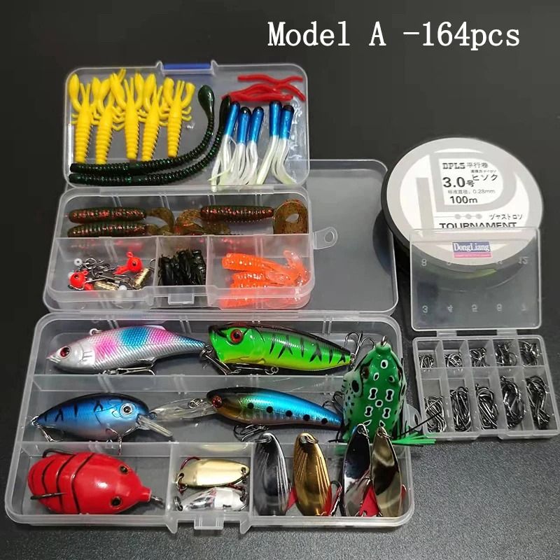Fishing Lure Kit Soft and Hard Bait Set Gear Layer Minnow Metal