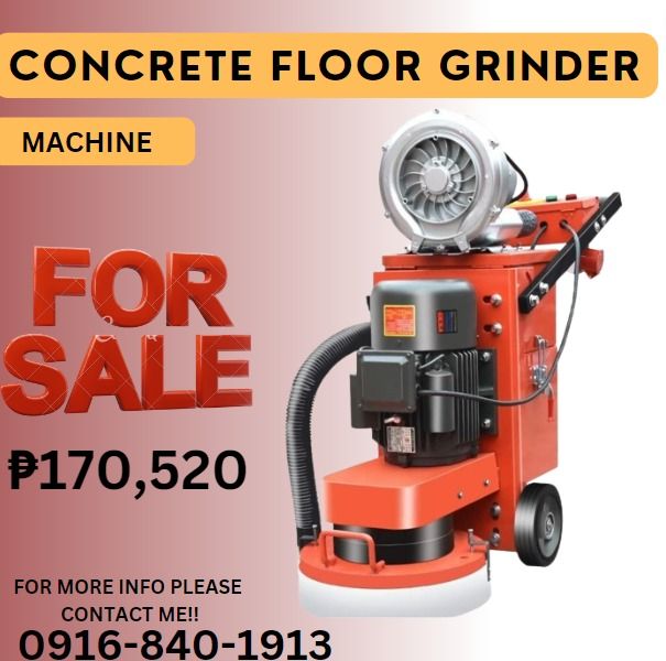 Floor Grinder concrete grinder machine (Category: Construction Tools & Equipment) located in Pasig City. Submitted by akiramckency (Listing ID 1288494147, Image 1). Description: 📌 FOR SALE FOR SALE FOR SALE❗ ❗ 📍 170,520 🌏 We Can Deliver Nationwide 👉 AP Cargo, LBC & Lalamove etc. Weight 130 KGS 286 LBS Voltage 380 V 380 V Power 3 KW 4 HP Levelling Depth 1-3 mm 0.25-0.76 in Cleaning Path 380 mm 96.4 in Dust Collection Power 0.75 KW 1 HP Dust Co