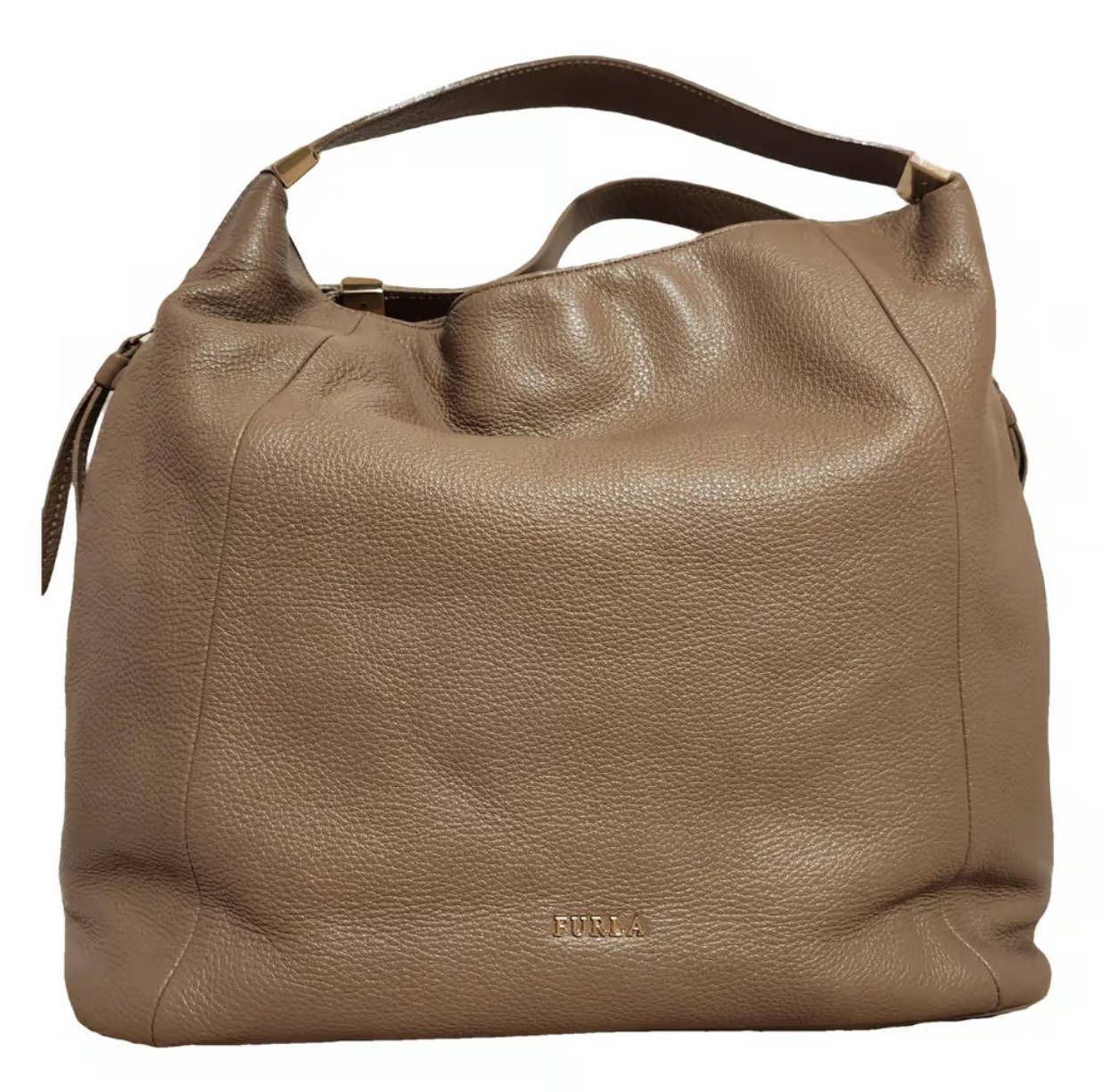 Genuine Beige Leather Furla Handbag