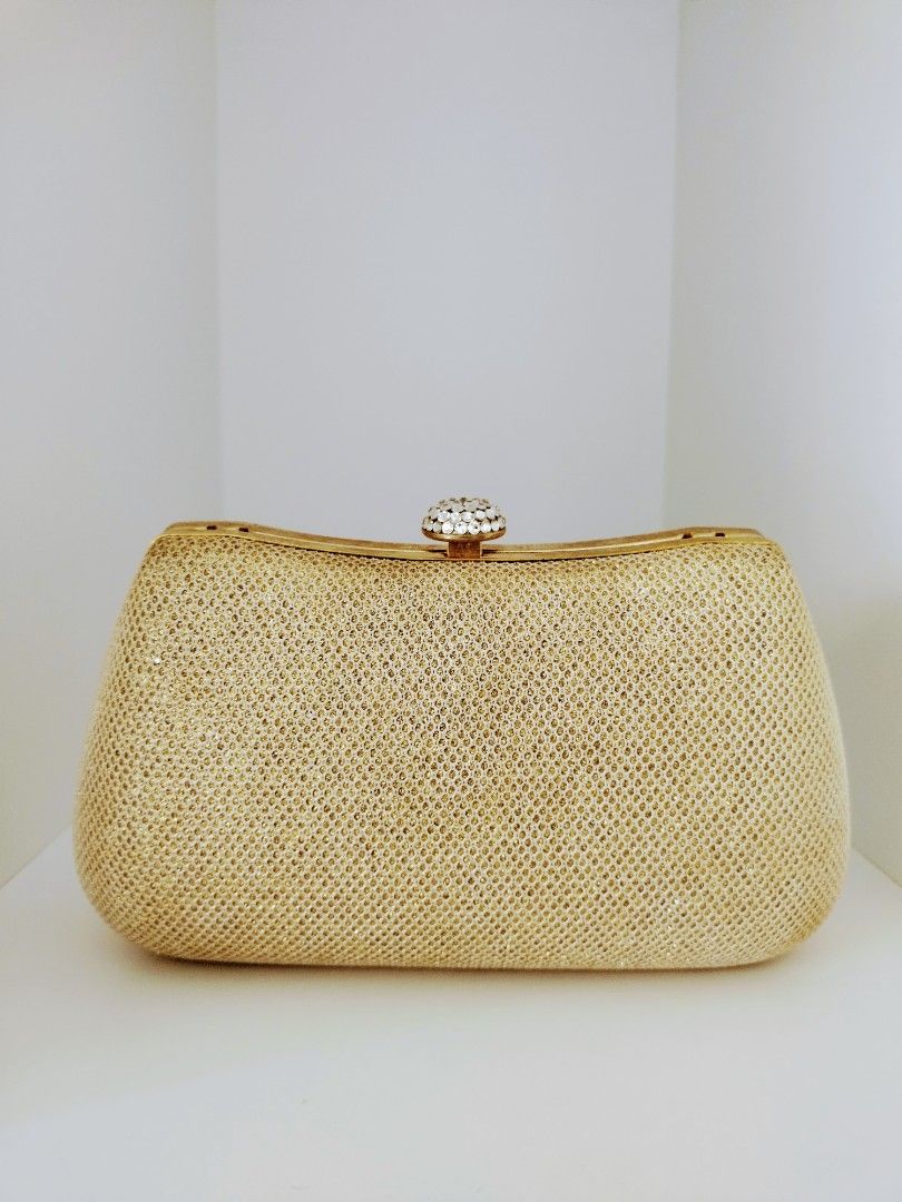 Gold glitter clutch sale