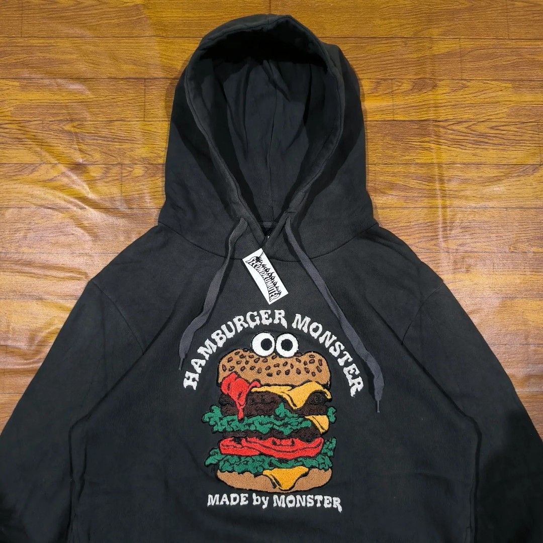 Graniph Hoodie Hamburger monster original, Fesyen Pria, Pakaian