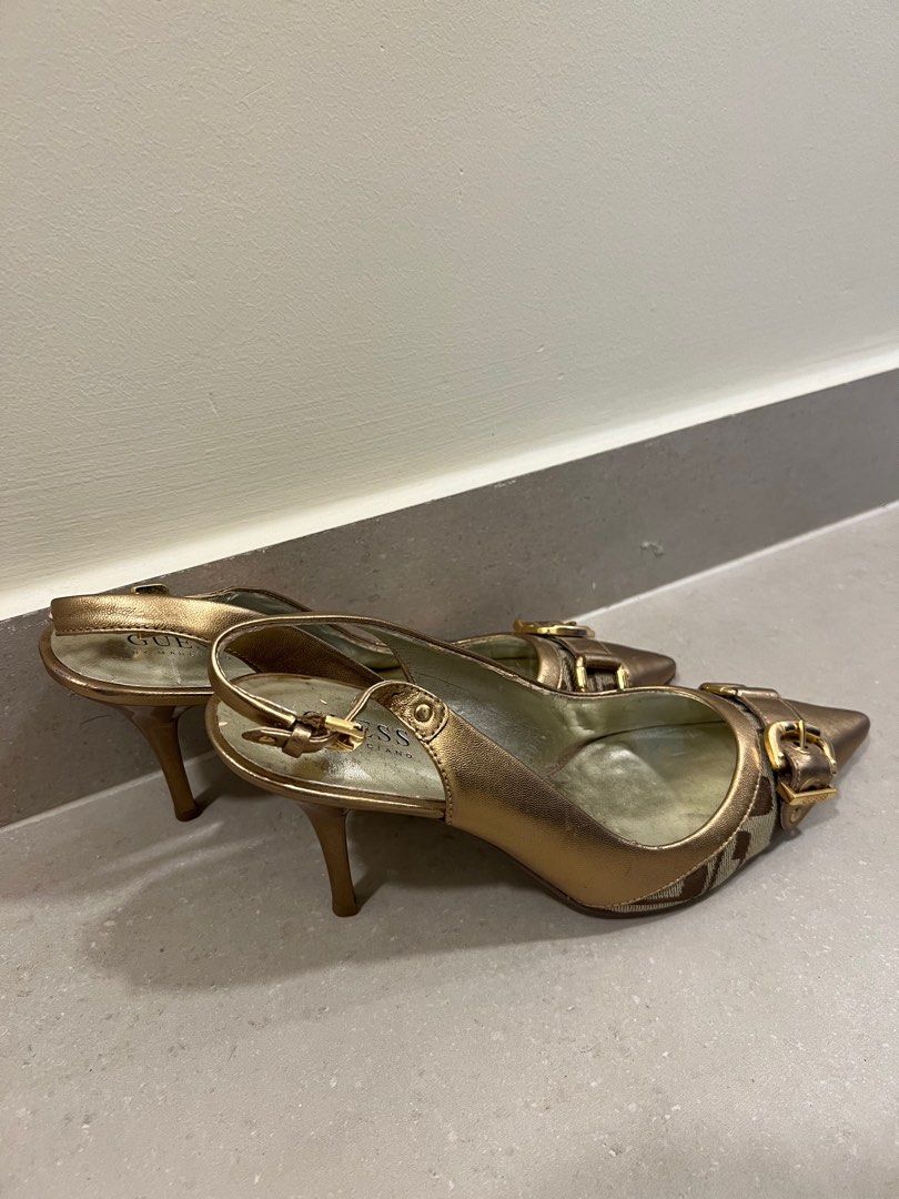 Gucci gold high heels clearance