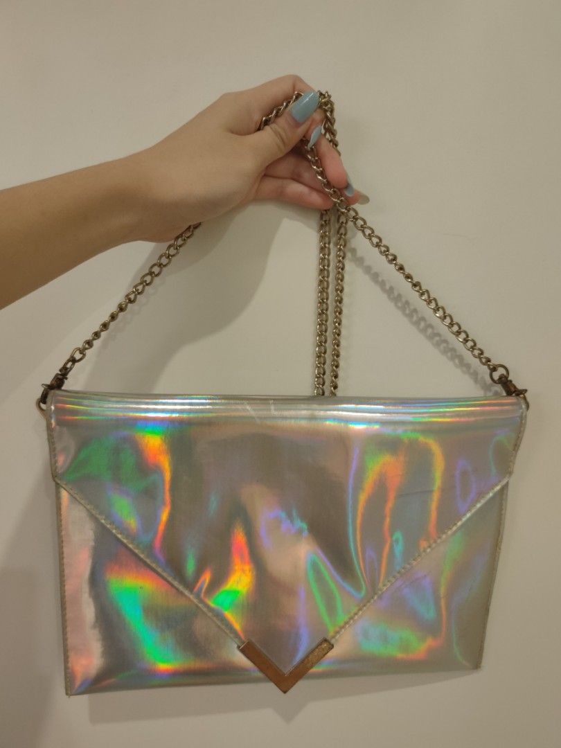 Holographic Shoulder Clutch Bag Women s Fashion Bags Wallets Clutches on Carousell