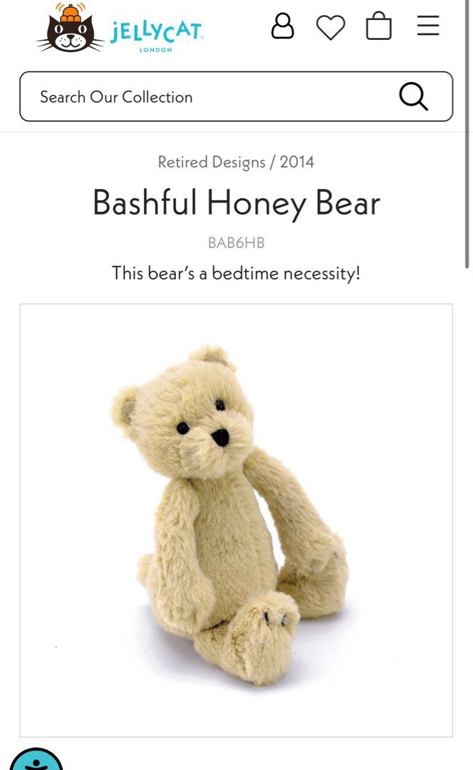 Jellycat bashful shop honey bear