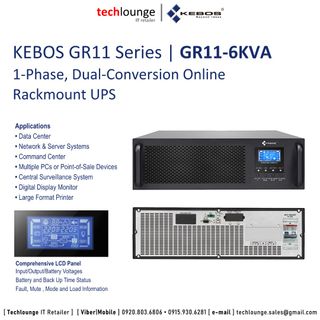 Kebos GR 1kVA/900W Online, Rackmount UPS No Railkit (GR11-1K (L