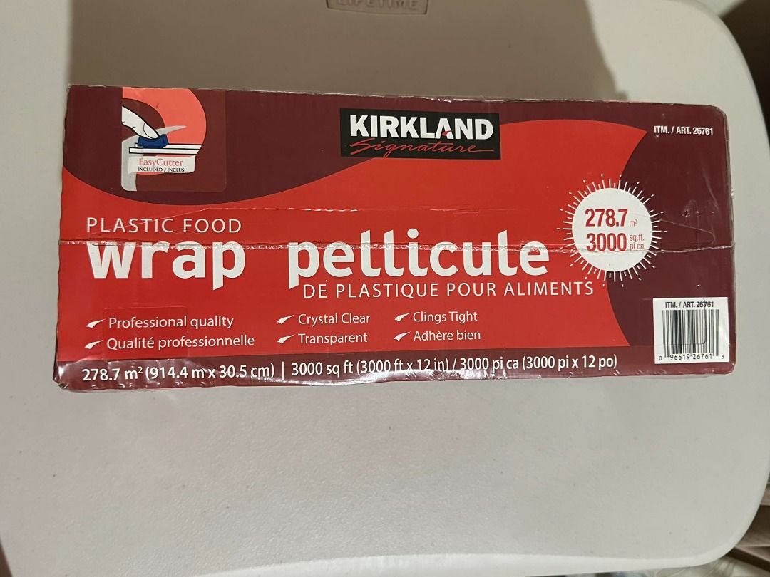 Kirkland Signature Plastic Food Wrap 3000 sq. ft With Cutter