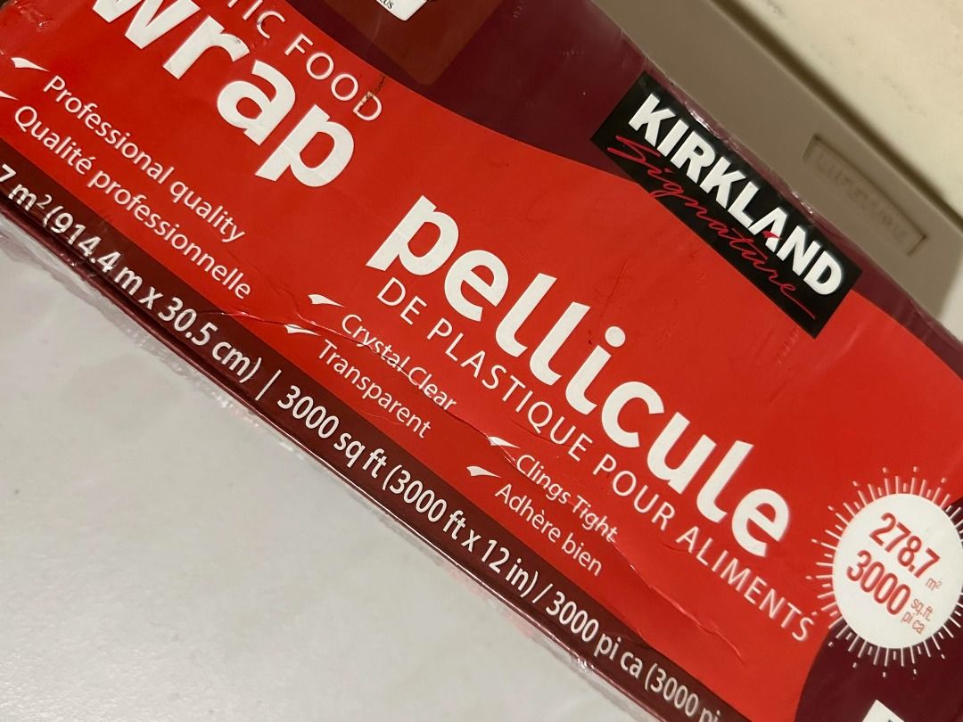 Kirkland Signature Plastic Food Wrap 3000 sq. ft With Cutter
