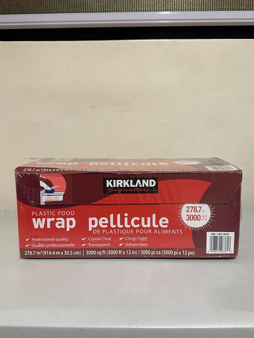 Kirkland Signature Plastic Food Wrap 3000 sq. ft With Cutter