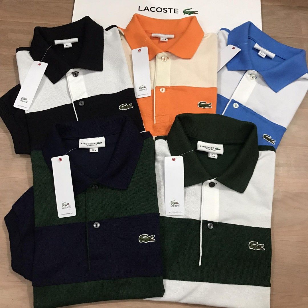Lacoste Stripes Polo Shirts for Men Men s Fashion Tops Sets Tshirts Polo Shirts on Carousell