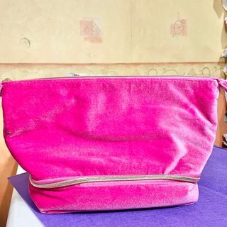 Large Sephora fuschia pink makeup bag pouch travel organizer