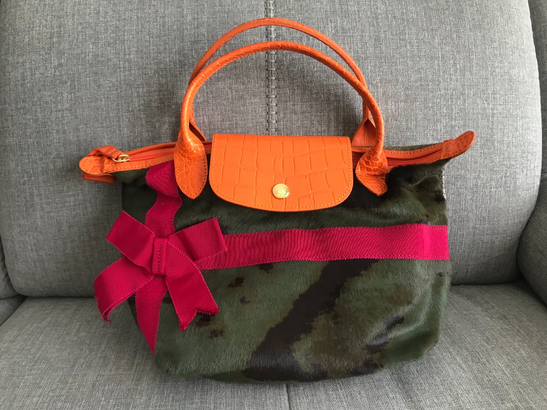 Longchamp top fur bag