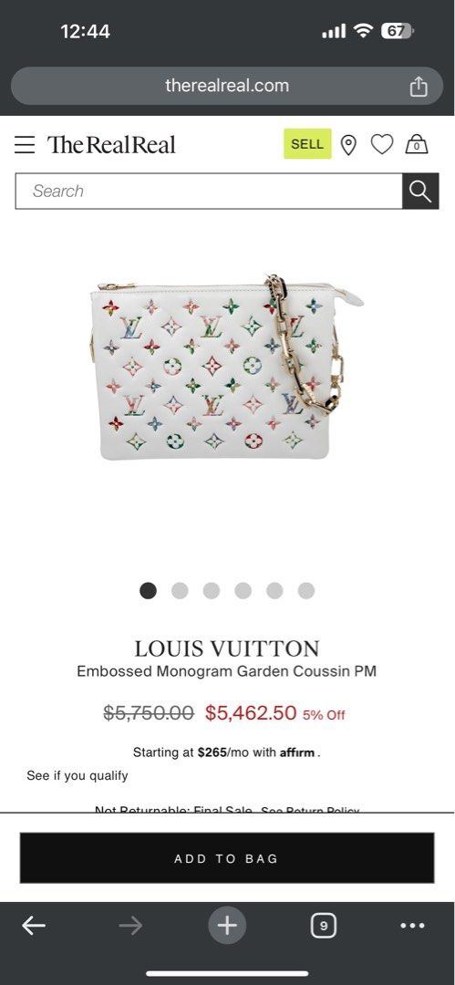 LOUIS VUITTON Embossed Monogram Garden Coussin PM (Category: Luxury Bags & Wallets) located in Pasig City. Submitted by 88michsy (Listing ID 1288525912, Image 2). Description: DESCRIPTION Louis Vuitton Clutch By Nicolas Ghesquière White Lambskin LV Monogram & Garden Print Brass Hardware Chain-Link Handle & Single Adjustable Shoulder Strap Chain-Link Accents Alcantara Lining Zip Closure at Top Includes Dust Bag DETAILS Estimated item measurements 