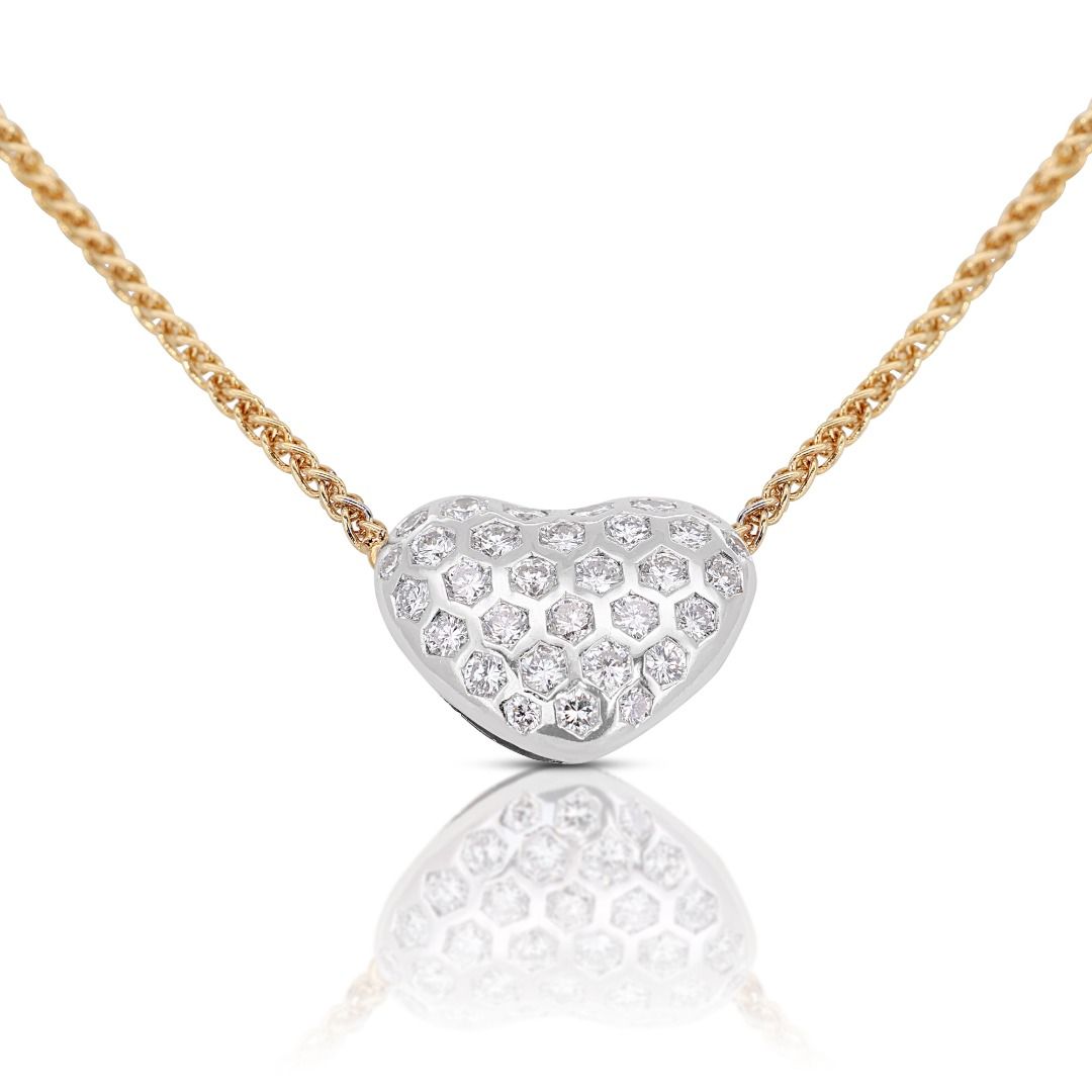 Gold diamond on sale heart necklaces