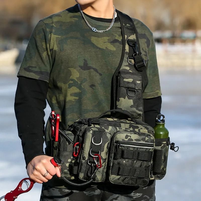 Men Fishing Tackle Bag Single Shoulder Crossbody Tactical Bags