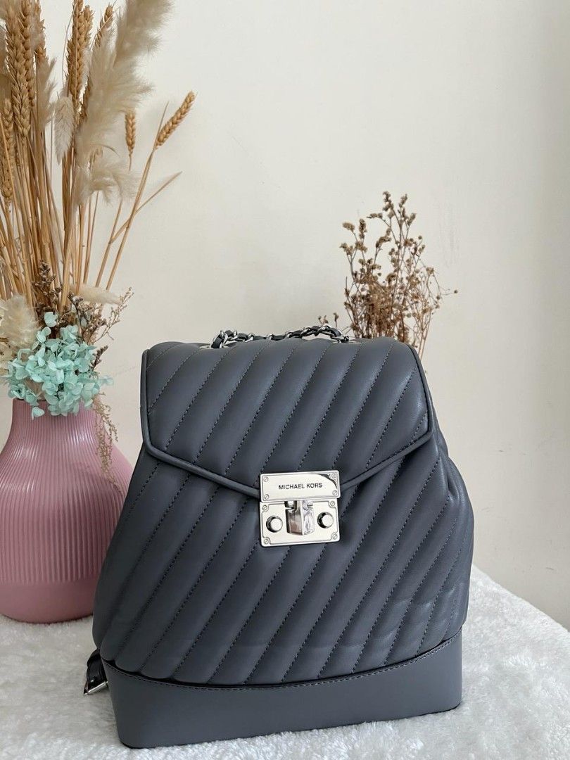 Whitney quilted leather backpack top