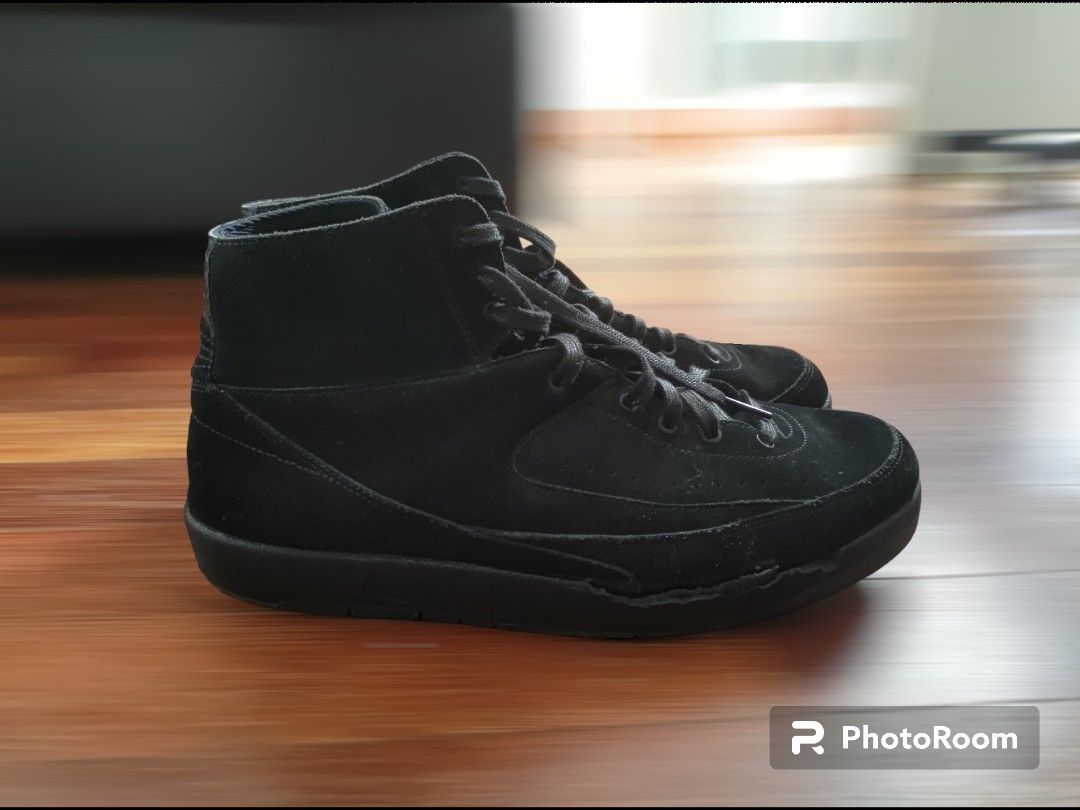 Jordan 2 black suede on sale
