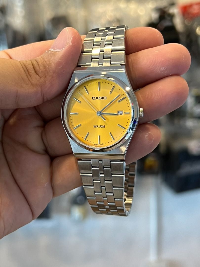 ORIGINAL CASIO Analog Yellow Dial Stainless Steel Watch MTP B145D 9AV Luxury Watches on Carousell