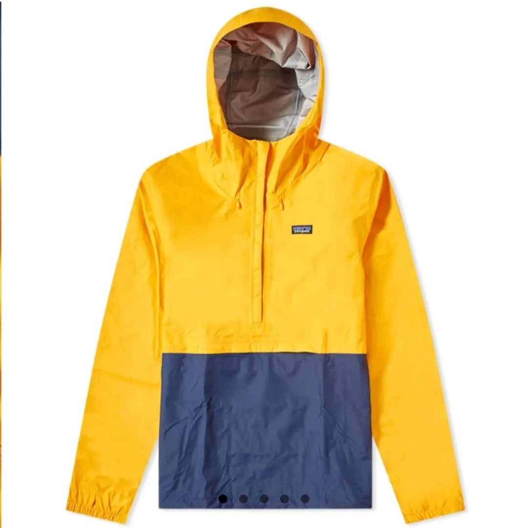 Patagonia torrentshell pullover jacket navy blue rugby yellow on sale