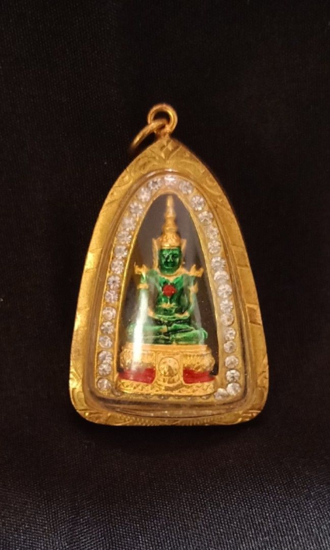 Gold Plated Laughing Buddha Pendant Necklace Green Jade Cubic Zirconia  Gemstone Lucky Amulet Jewelry for Women Men - Walmart.com