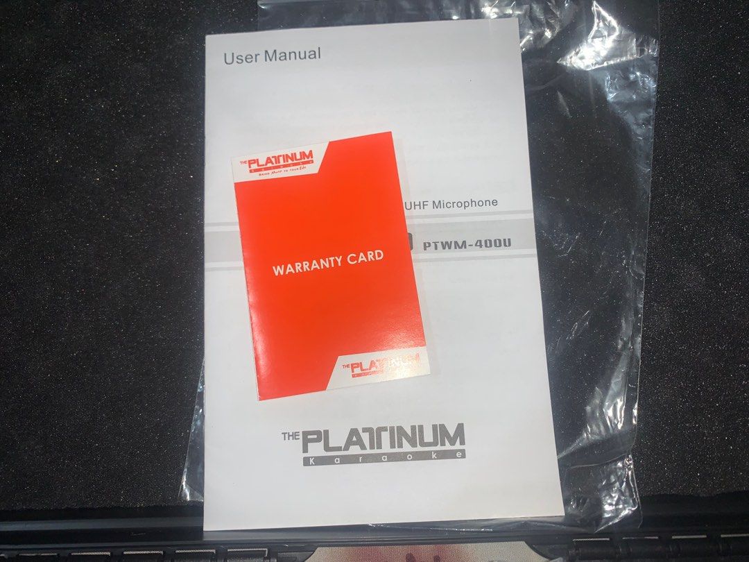 Wireless Platinum Microphone (Category: Microphones) located in Taguig. Submitted by kaeeel (Listing ID 1288600271, Image 3). Description: PLATINUM KARAOKE U20 PTWM-400U unused, decluttering. all details posted. included original receipt from SM feel free to inquire.