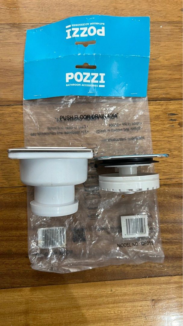 Pozzi 4”x4” Push Floor Drain (Category: Construction & Building Materials) located in Paranaque City. Submitted by architect.acdal (Listing ID 1288591780, Image 1). Description: Stainless Push/Pop-up Floor Drain Model: QF-015 By Pozzi Sanitary wares - 4”x4” Size - Make sure you have at least 2” opening - With plastic cover - RFS: bought more than what I need for construction * 14 pcs. on-hand. ₱5,000 if buyer will buy all products. * Buyer will s