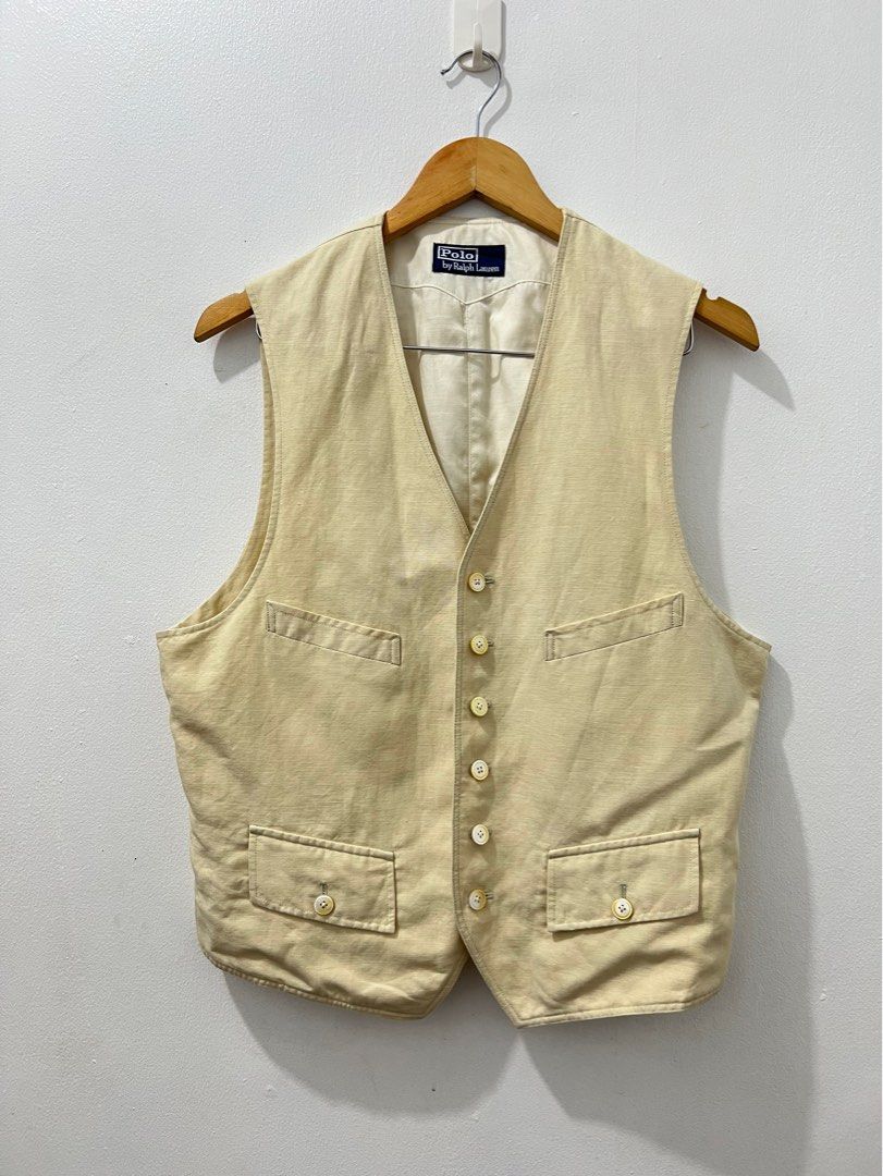 RALPH LAUREN - CINCH BACK VEST (Category: Vests) located in Cavite. Submitted by _Gizmo (Listing ID 1288549160, Image 1). Description: Ralph Lauren - Cinch Back Vest Color: Cream Size: Medium Width: 22 Inch (Adjustable) Length: 26 Inch Excellent condition Note: Color may be differ due to lighting condition.